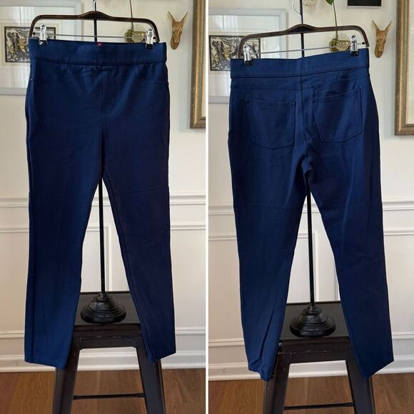 Spanx Ponte Knit Navy Blue Skinny Pants The Perfect Pant Ankle L - Picture 1 of 7